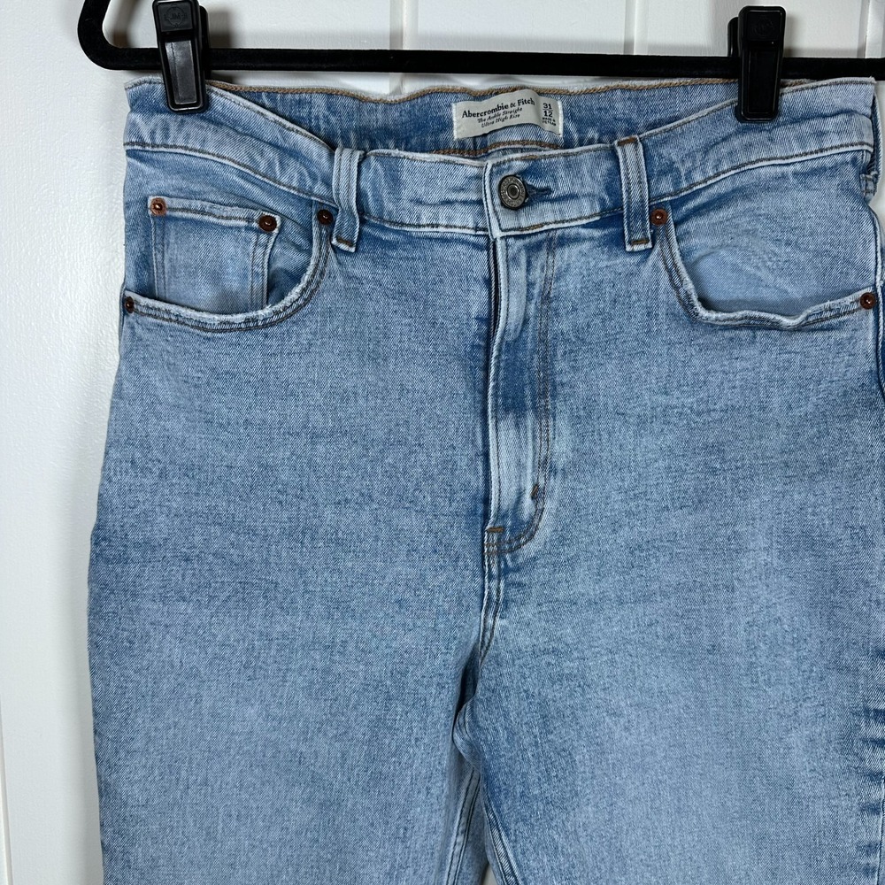 Abercrombie & Fitch Jeans Size 30 Ankle Straight The Ultra High Rise Lt. Wash - Picture 4 of 6